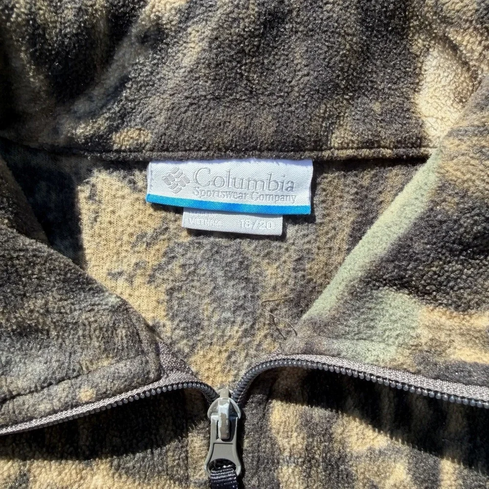 Columbia Ole Miss Rebels Kids XL 18/20 Camo Full Zip Fleece Jacket RealTree